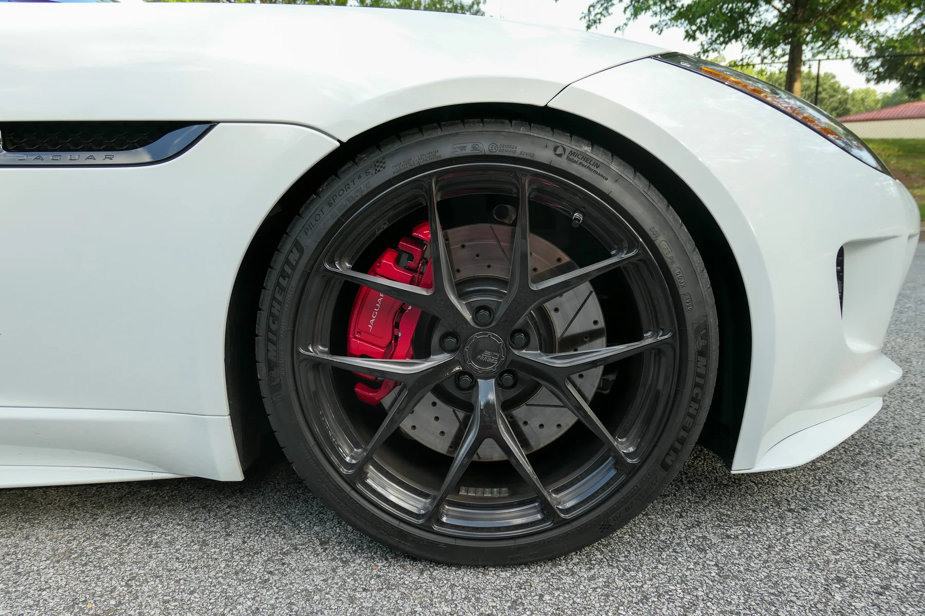 Front BC Forged RZ21 wheel and red brake caliper